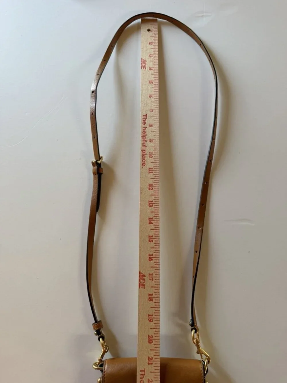 Rebecca Minkoff brown leather crossbody phone gold studded bag travel